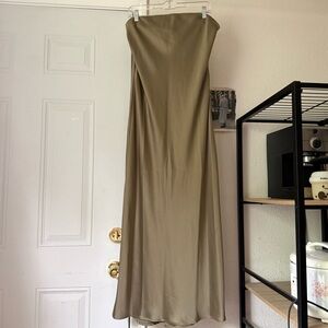 CAMILA COELHO olive green strapless midi maxi dress